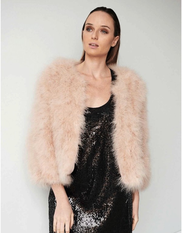 Veste en plumes d'autruche