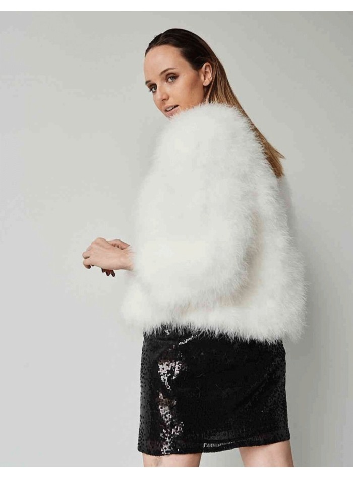 Veste en plumes d'autruche