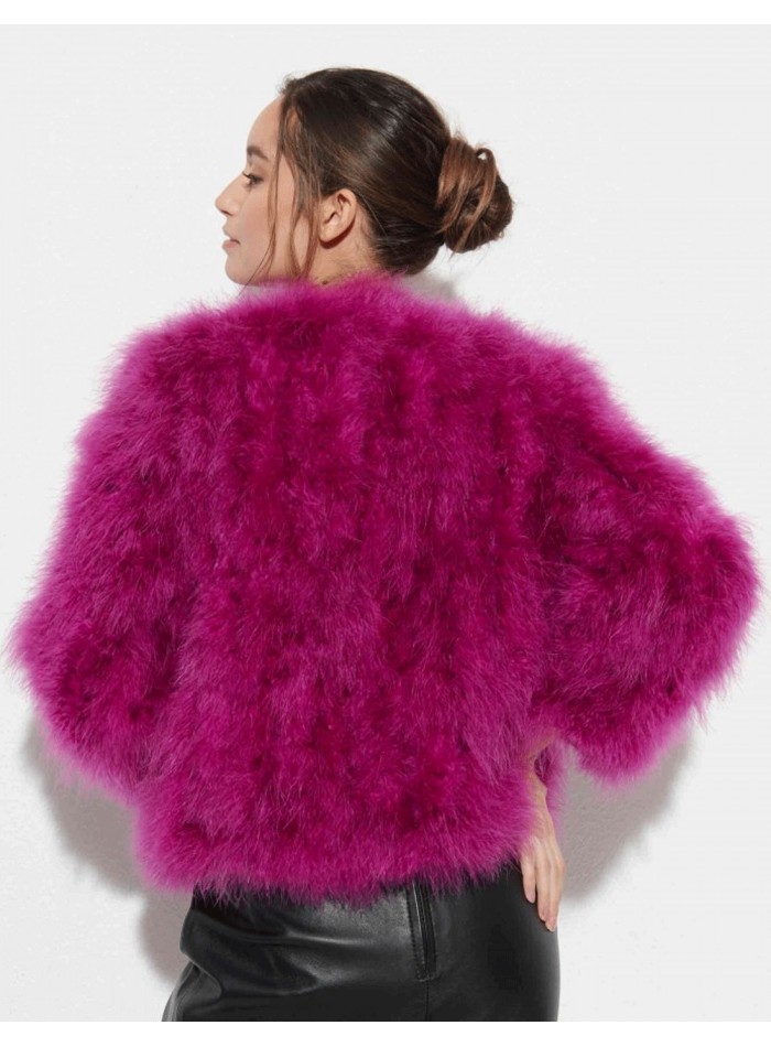 Pink ostrich feather jacket online