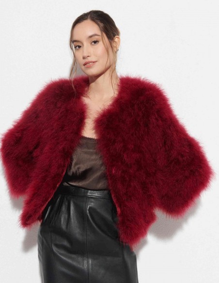 Veste en plumes d'autruche