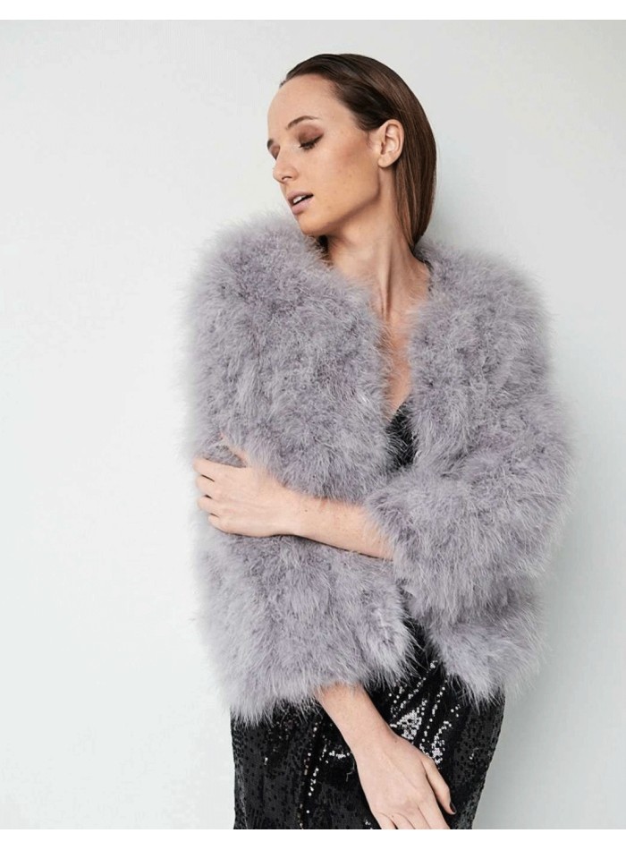 Veste en plumes d'autruche