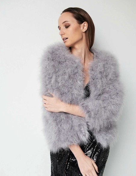 Veste en plumes d'autruche