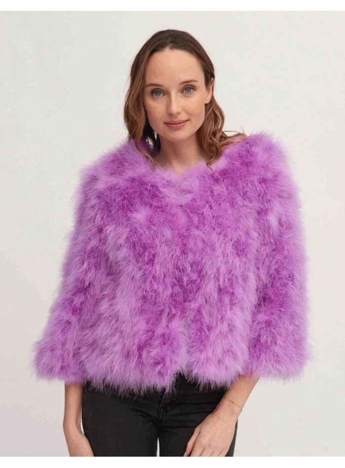 Chaqueta de pluma de avestruz