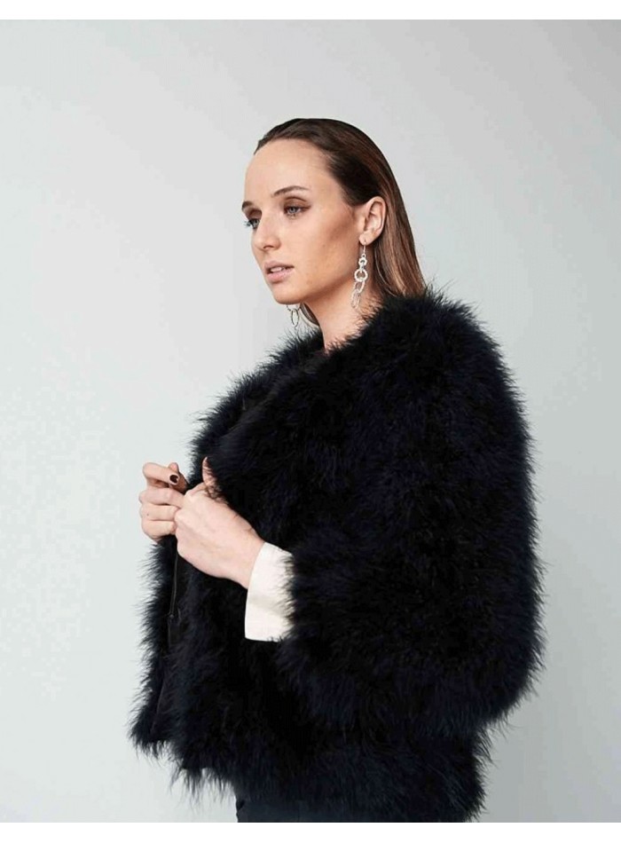 Faux ostrich feather coat online