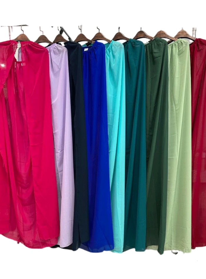 Longue cape d'invité en mousseline de soie