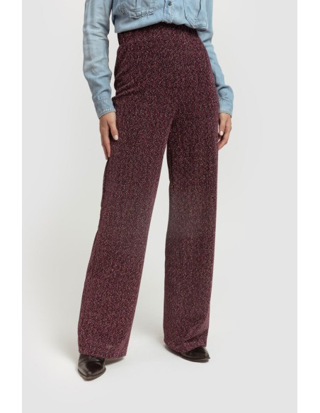 Pantalon long imprimé Lurex