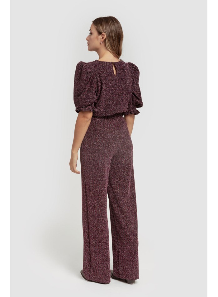 Pantalon long imprimé Lurex