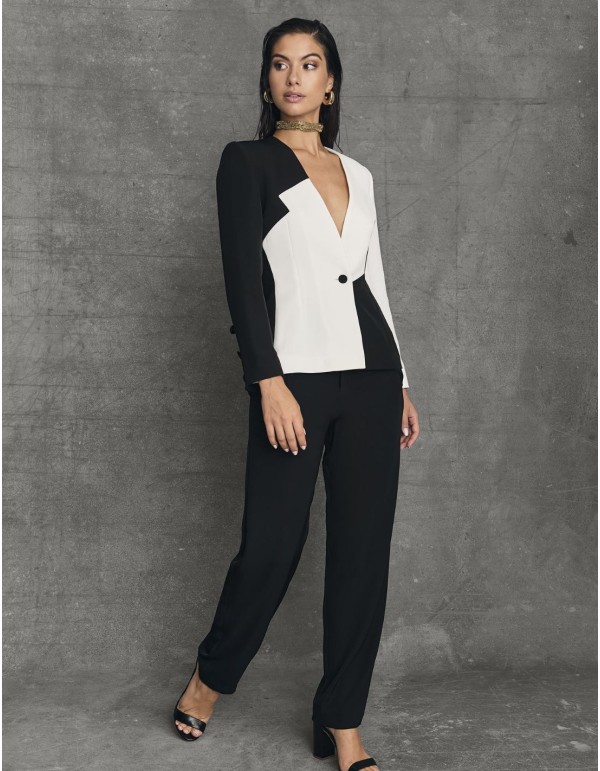 Pantalon coupe droite de couleur noire 2