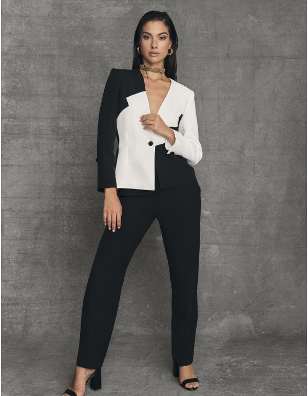Pantalon coupe droite de couleur noire