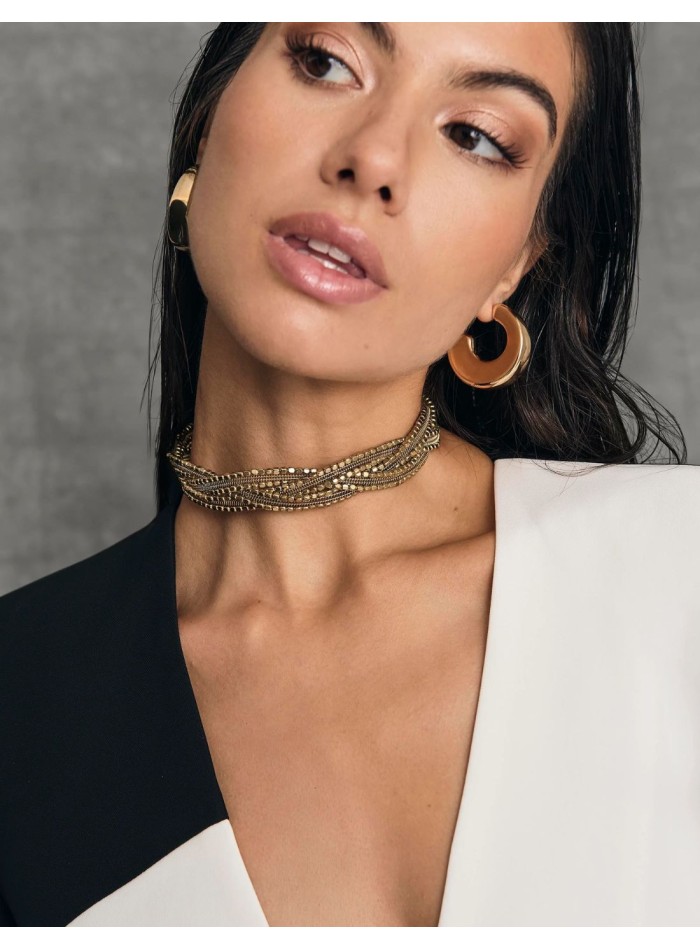 Blazer de soirée bicolore avec fermeture à boutons