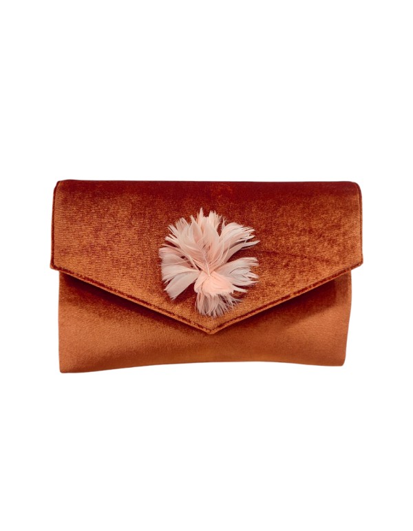 Portefeuille en velours couleur Caldera avec détails en...