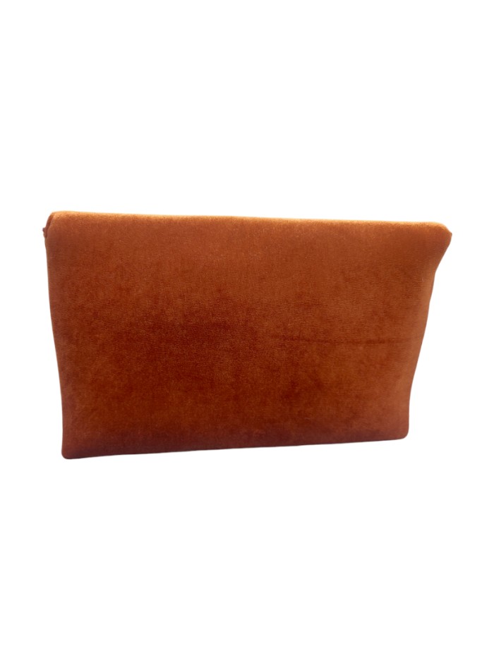 Cartera de terciopelo de color caldera con...