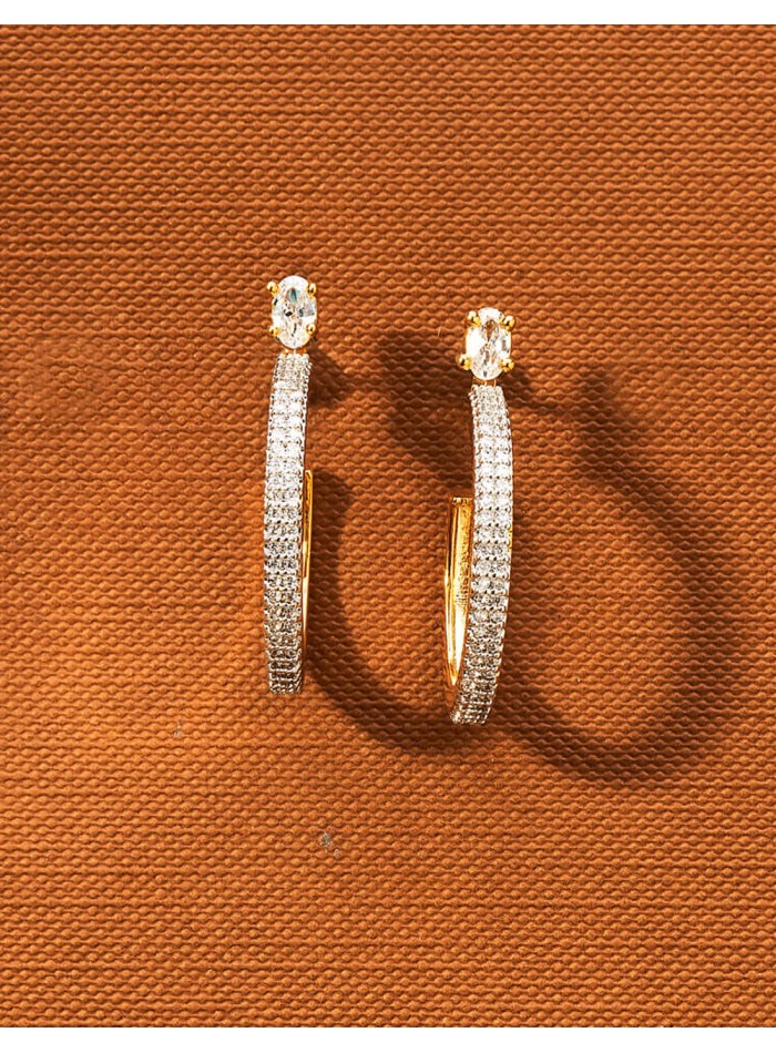 Boucles d'oreilles plaquées or avec zirconia
