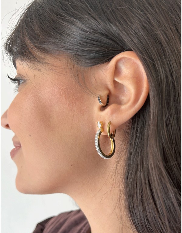 Aros dorados con circonitas 2