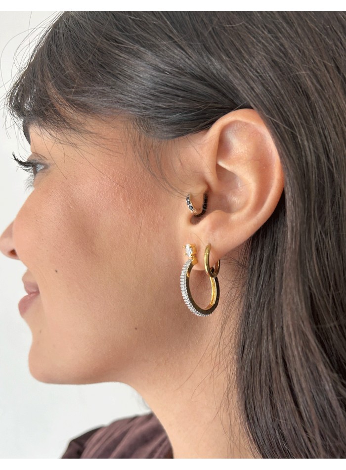 Aros dorados con circonitas