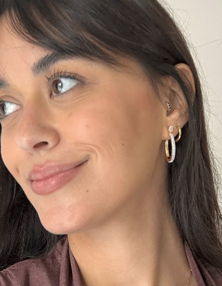 Boucles d'oreilles plaquées or avec zirconia