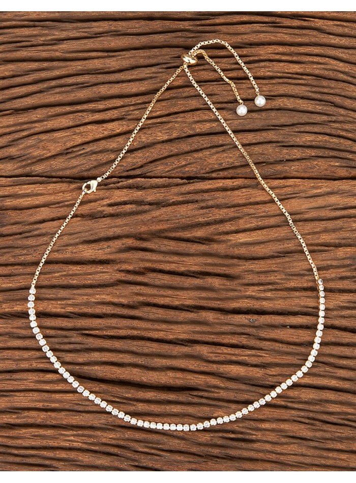 Choker de circonitas con baño de oro