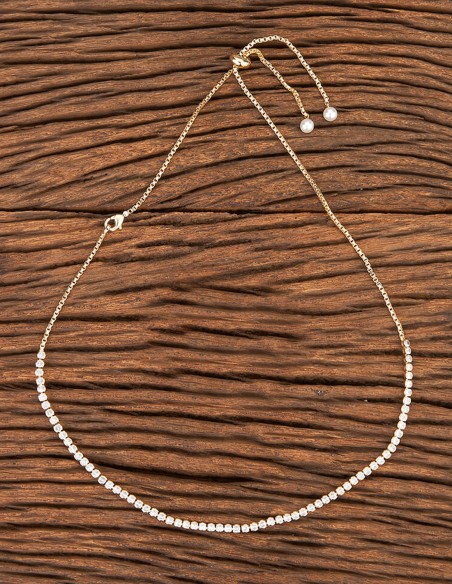 Tour de cou en zircone plaqué or