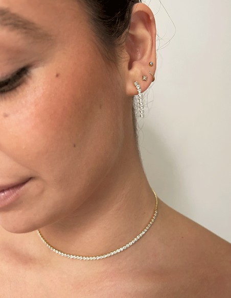 Choker de circonitas con baño de oro