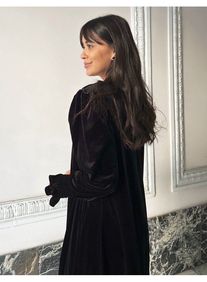 Kimono para invitada de terciopelo de alta calidad negro