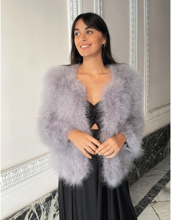 Veste en plumes d'autruche