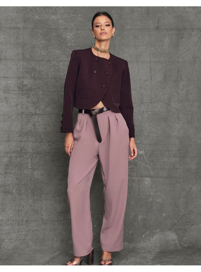 Pantalon carotte rose