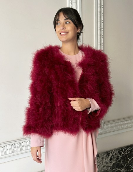 Veste en plumes d'autruche