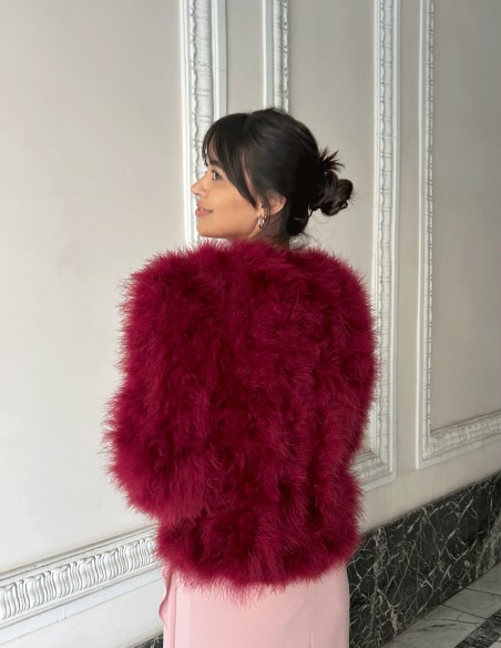 Veste en plumes d'autruche