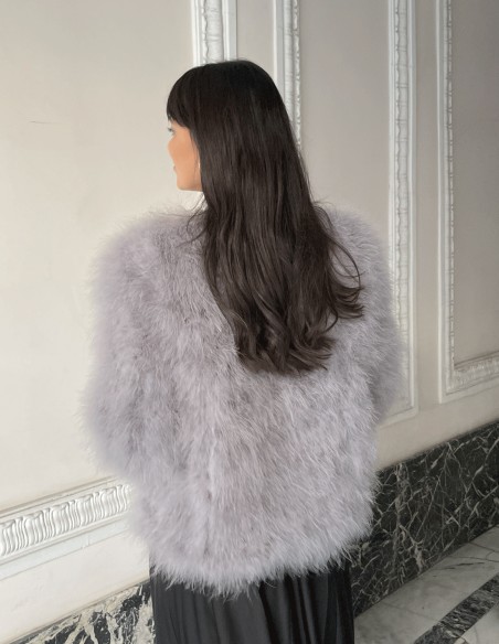 Veste en plumes d'autruche
