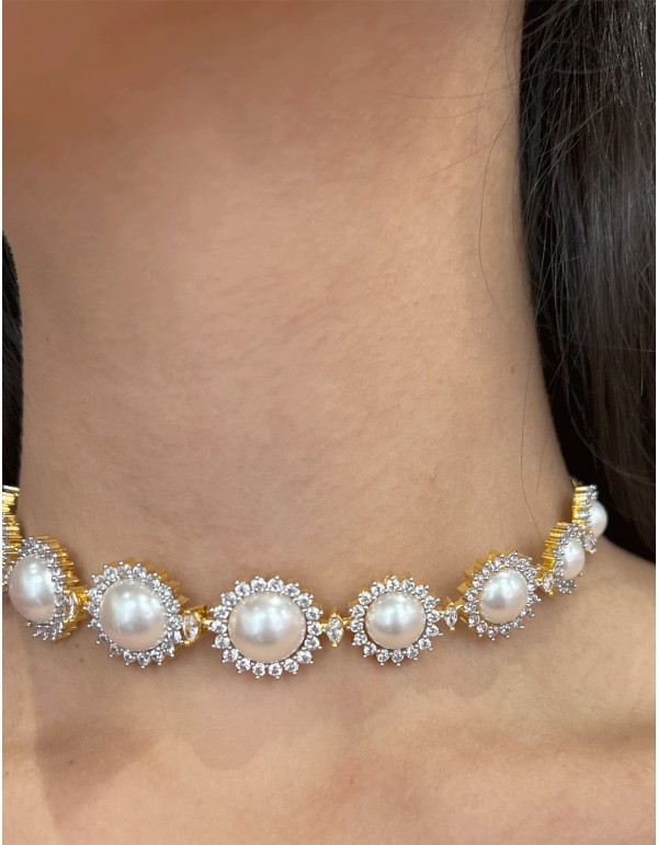 Choker de perlas y cristales 2