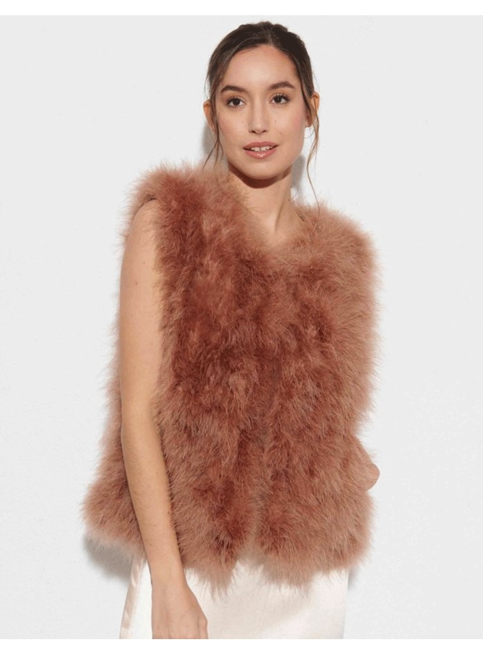 Gilet en plumes d'autruche