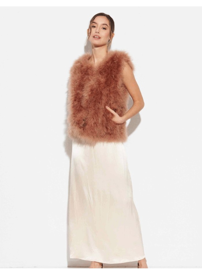 Gilet en plumes d'autruche