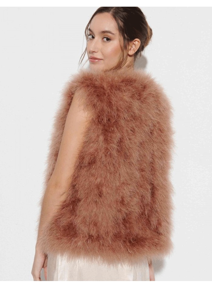 Chaleco de plumas de avestruz