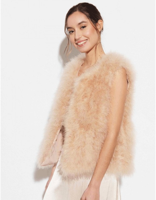 Gilet en plumes d'autruche