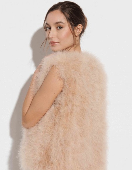 Gilet en plumes d'autruche