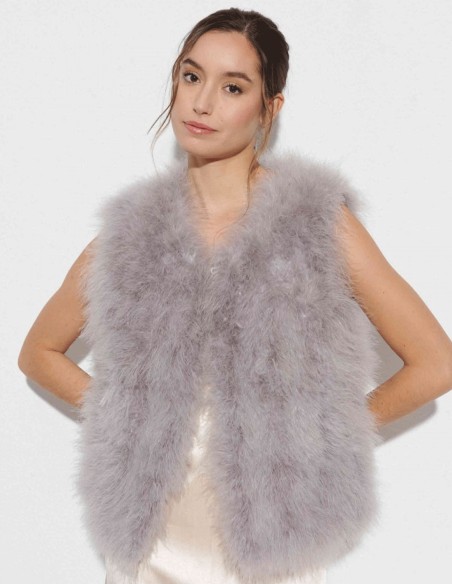 Gilet en plumes d'autruche