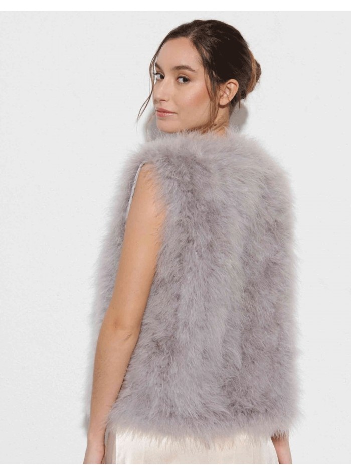 Chaleco de plumas de avestruz