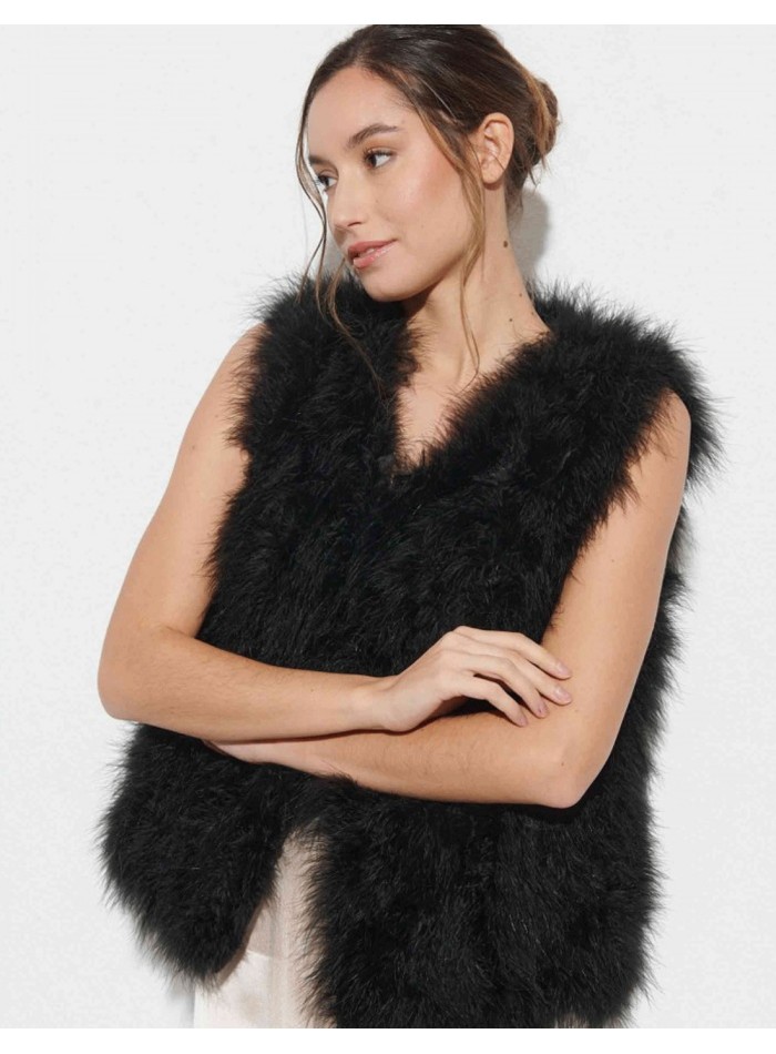 Gilet en plumes d'autruche