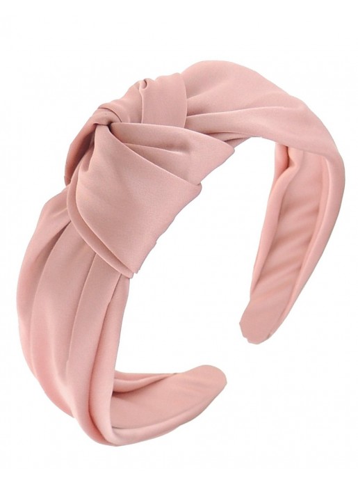 Pale pink satin knotted headband