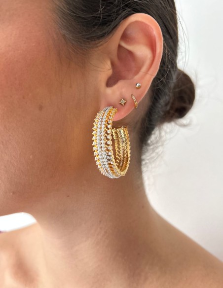 Grandes boucles d'oreilles en zirconium