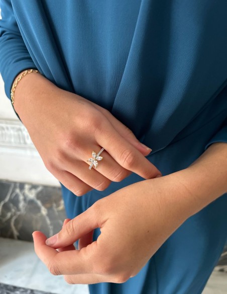 anillo flor ajustable