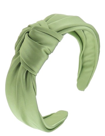 Light green satin knotted headband