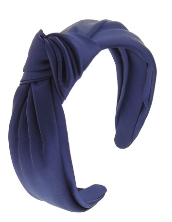 Blue knotted klein satin headband