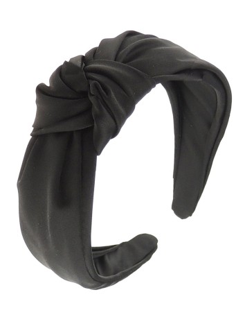 Black satin knotted headband