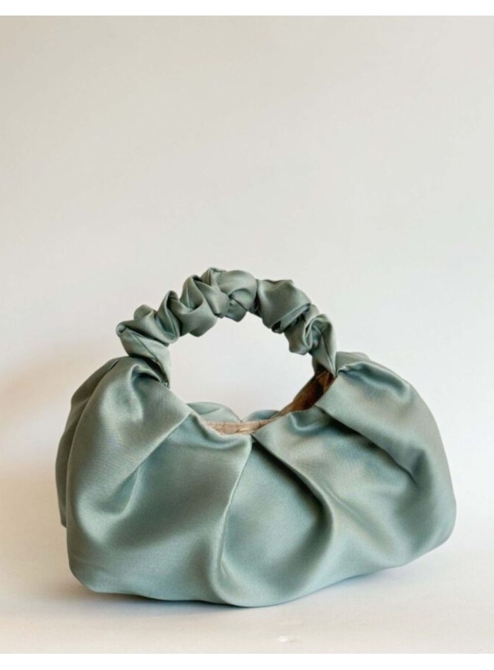 Bolso de fiesta con asa arrugada en mikado