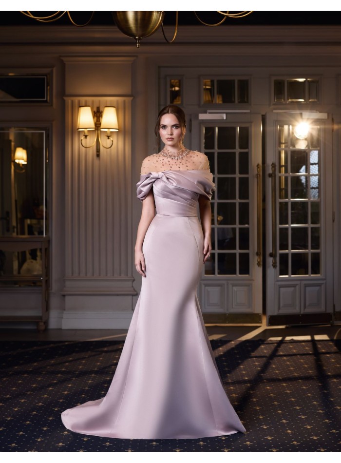 Robe de soirée longue avec corsage sans...
