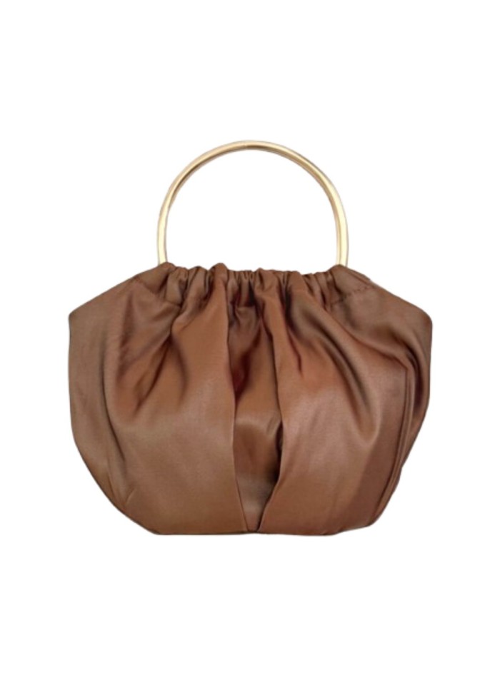 Silk mikado handbag with golden handle