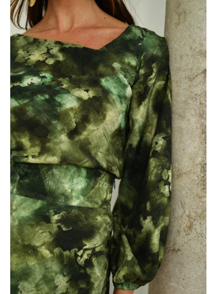 Blusa para invitada en tonos verdes