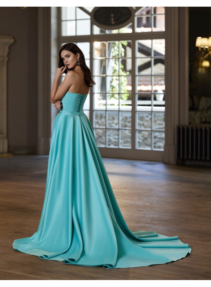 Long ball gown with bolero, draped corset and...