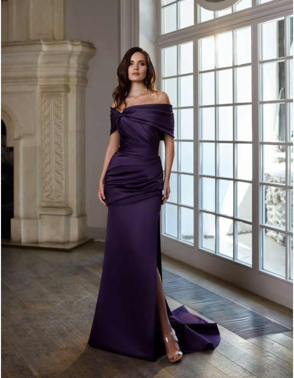 Long ball gown with bolero, draped corset and detachable... 2
